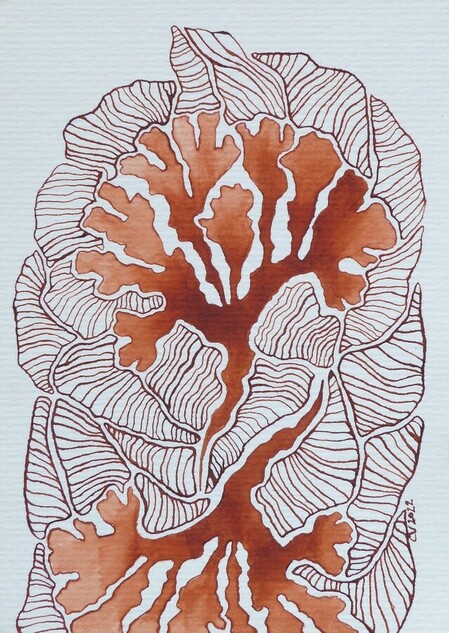 "Aquatik 1", encre sur papier, 10x15 cm, janvier 2022 (vendu)