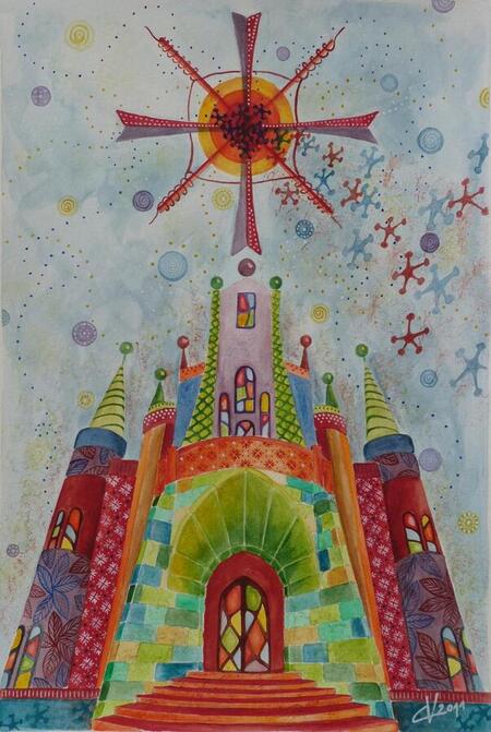 "Batik artifice", aquarelle, 20x30 cm, septembre 2011 (vendu)