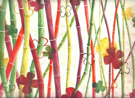 "Bamboutik", aquarelle, 24x32 cm, mars 2010 (vendu)