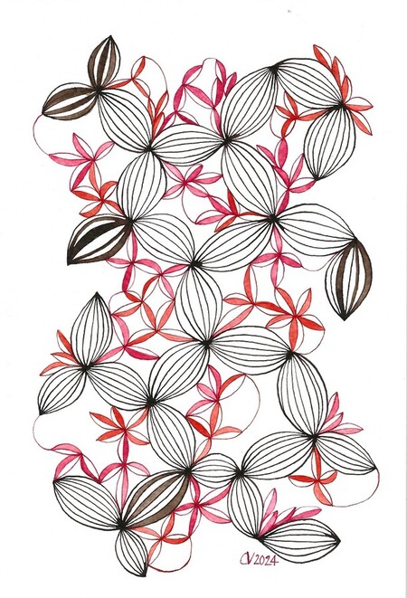 "Bucolik 2", ink on paper, 6x9 inch, May 2024