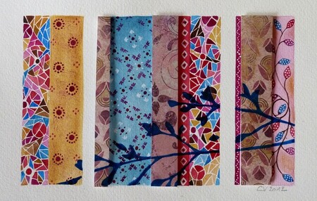 "Code barres 3", techniques mixtes, 10x16 cm, novembre 2012 (vendu)