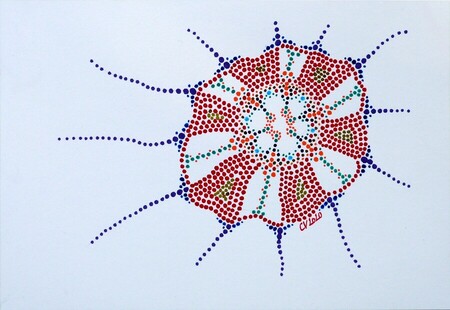 "Corona inspired 3", acrylique sur papier, 18x24 cm, mars 2020