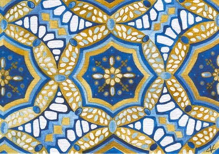 "D&eacute;tail bleu", aquarelle, 10x15 cm, juillet 2009 (collect. priv&eacute;e)