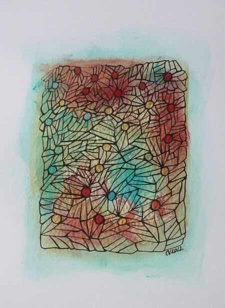 "Ethnik", techniques mixtes sur papier, 18x24 cm, janvier 2022