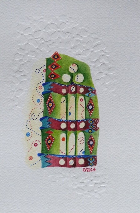 "Gothik spirit", water color on paper, 6x9 in, April 2024