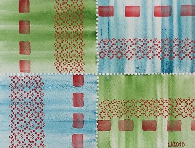 "Impression 4", aquarelle sur papier, 12x17 cm, mai 2018
