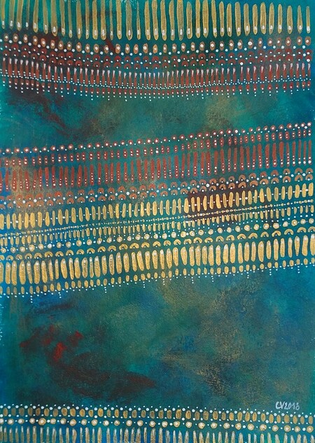 "Impression 5", acrylique sur papier, 22x30 cm, d&eacute;cembre 2018