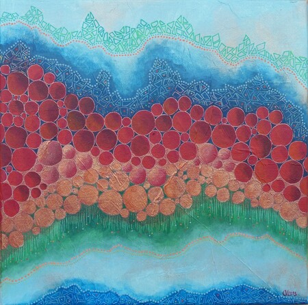 "Intra muros 3", acrylique sur toile, 30x30 cm, septembre 2015