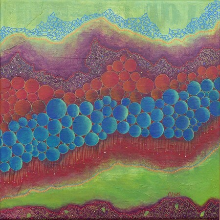 "Intra muros 4", acrylique sur toile, 30x30 cm, septembre 2015 (vendu)