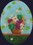 "Jardins intérieurs 12", acrylique sur toile ovale, 30x40 cm, mars 2021