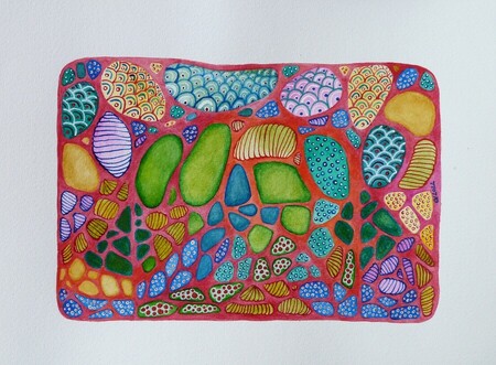 "Ludik", techniques mixtes sur papier, 18x24 cm, janvier 2022