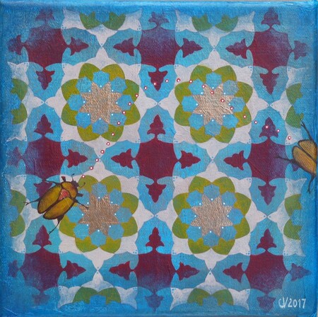 "Majilis inspired 8", acrylique sur toile, 20x20 cm, novembre 2017 (vendu)
