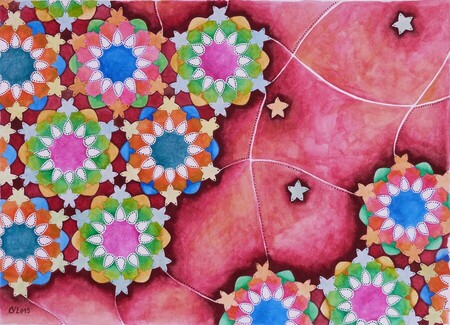 "Majlis inspired 2 ", aquarelle sur papier, 24x32 cm, mars 2015
