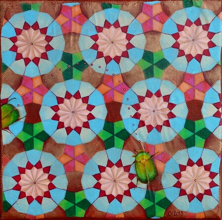 "Majlis inspired 3", acrylique sur toile, 20x20 cm, mai 2015 (vendu)