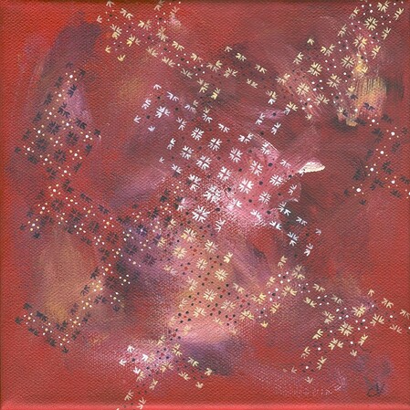 "Moyen batik 5", acrylique, toile sur chassis, 20x20 cm, mai 2009 (collect. perso)