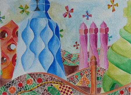 "&Ocirc; toits ", aquarelle, 12x17 cm, d&eacute;cembre 2011 (vendu)