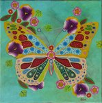 "Papillon", acrylique sur toille, 30x30 cm, novembre 2016 (vendu)