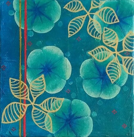 "Patch 1", acrylique sur toile, 10x10 cm, septembre 2019 (vendu)