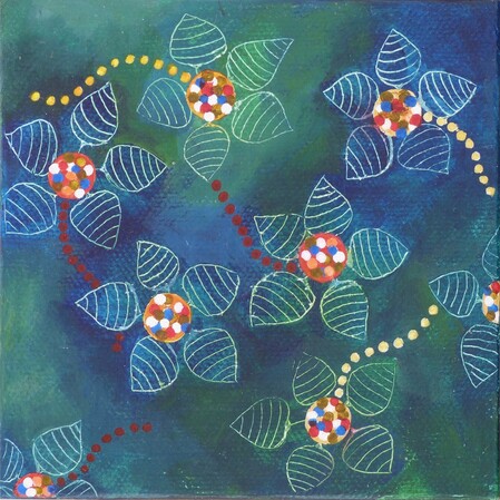 "Patch 12", acrylique sur toile, 10x10 cm, septembre 2021 (vendu)