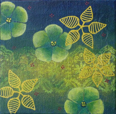 "Patch 18", acrylique sur toile, 10x10 cm, f&eacute;vrier 2022