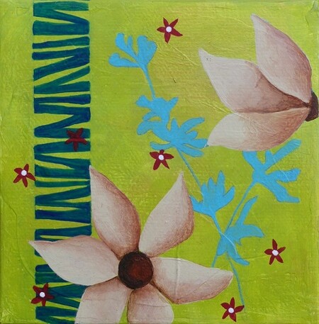 "Patch 3", acrylique sur toile, 10x10 cm, septembre 2019 (vendu)