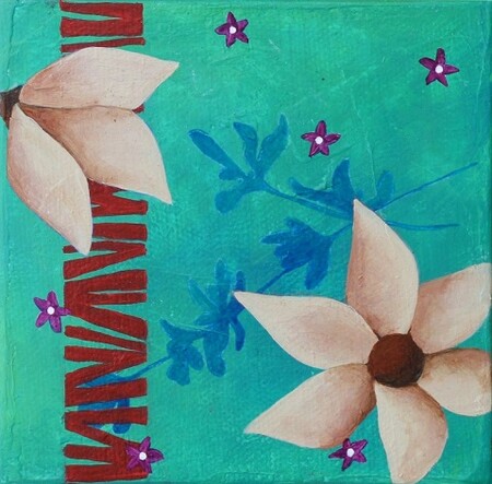 "Patch 4", acrylique sur toile, 10x10 cm, septembre 2019 (vendu)