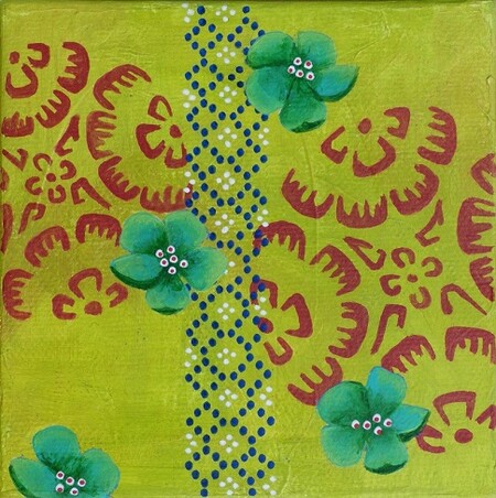 "Patch 5", acrylique sur toile, 10x10 cm, septembre 2019 (vendu)