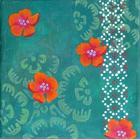 "Patch 6", acrylique sur toile, 10x10 cm, septembre 2019 (vendu)