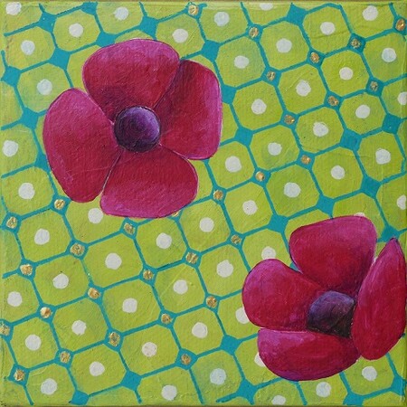 "Patch 8", acrylique sur toile, 10x10 cm, septembre 2019 (vendu)