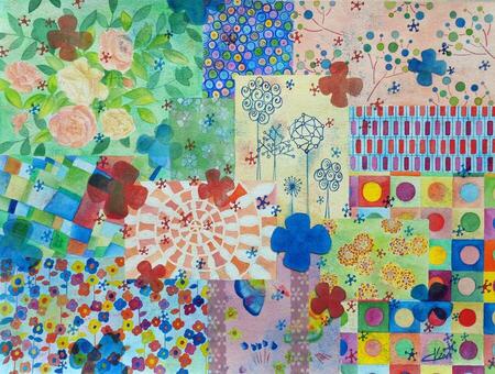 "Patchwork 3", aquarelle, 31x41 cm juin 2011 (vendu)