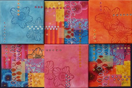 "Patchwork 5", acrylique et collages sur toile, 40x60 cm, septembre 2011 (vendu)
