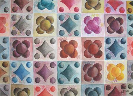 "Pav&eacute;s 2", aquarelle, 20x30 cm, janvier 2011 (collect. perso)