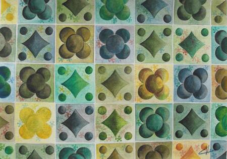 "Pav&eacute;s 3", aquarelle, 20x30 cm, janvier 2011 (vendu)