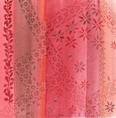 "Petit batik 2", aquarelle, 10x10 cm, janvier 2009