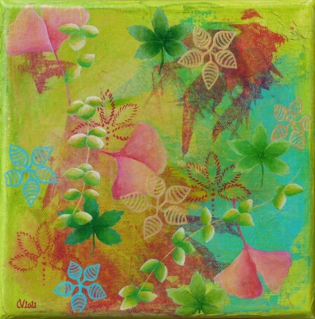 "Spring!", acrylique sur toile, 20x20 cm, avril 2021