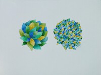 "Trencadis en fleurs 1", aquarelle, 18x24 cm, janvier 2020