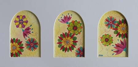 "Tropik flowers", water color on paper, 16,5x8 in, April 2024